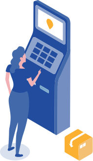 Person using kiosk